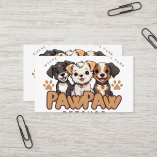 Cartão De Visita Amantes de Cachorros Fofos "Paw Paw Pet Shop" Almo