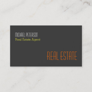 Cartão de visita amarelo alaranjado cinzento