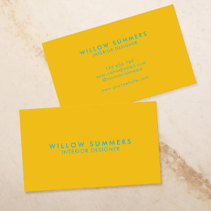 Cartão De Visita Amarelo Azul Moderno Mínimo Profissional