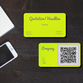 Cartão De Visita amarelo chartreuse - código QR -