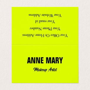 Cartão De Visita Amarelo Chartreuse Fluorescente Neon Colorido Bril