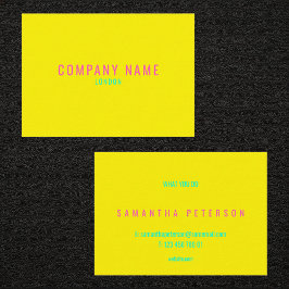 Cartão De Visita Amarelo claro e rosa