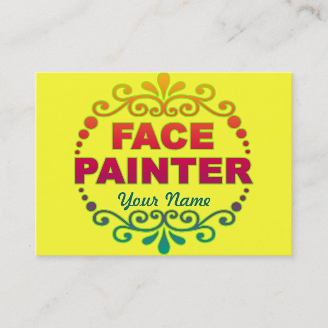 Cartão De Visita Amarelo do arco-íris (Frente)