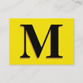 Cartão De Visita Amarelo do monograma