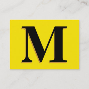 Cartão De Visita Amarelo do monograma