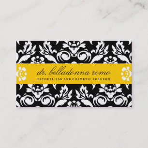 Cartão De Visita amarelo do ouro do damasco 311-Belladonna