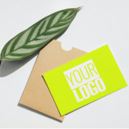 Cartão De Visita amarelo fluorescente - adicione o logótipo a negri