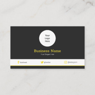 Cartão De Visita Amarelo Seu Logotipo Perfil de Mídia Social Modern