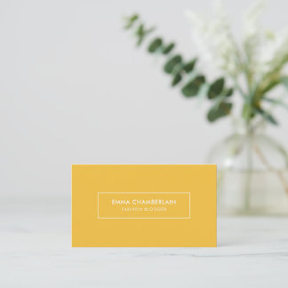 Cartão De Visita Amarelo Simples de Boho Moderno Minimalista