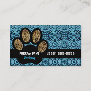 Cartão De Visita Amarra de Pet Personalizada de Impressão de Chita
