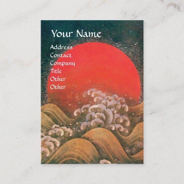 Cartão De Visita AMATERASU, SUN GODDESE, vermelho preto (Frente)