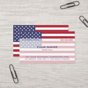 Cartão De Visita American Flag versão 3