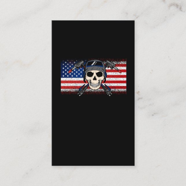 Cartão De Visita American Flag Welder Skull Metalworking USA Weld (Frente)