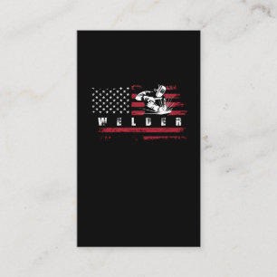 Cartão De Visita American Flag Welder USA Metalworking Weld
