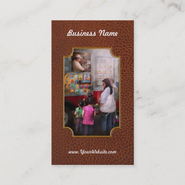 Cartão De Visita Americana - sorvete do chocolate do serviço (Frente)