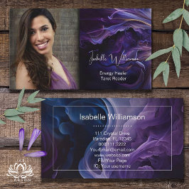 Cartão De Visita Amethista Mística Meditação Celestial Reiki Yoga 