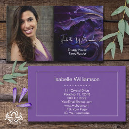Cartão De Visita Amethista Mística Meditação Celestial Reiki Yoga 