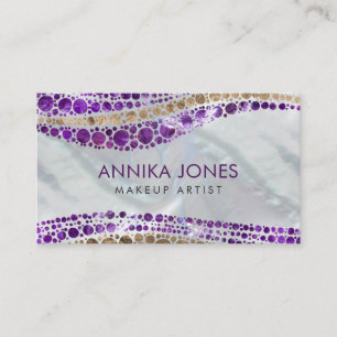 Cartão De Visita Amethyst da arte aborígene do ponto e Dourado