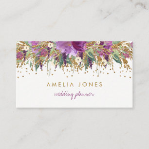 Cartão de Visita Amethyst Floral Brilhante