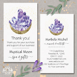 Cartão De Visita Ameyst Crystal Crescent Moon Customer Obrigado