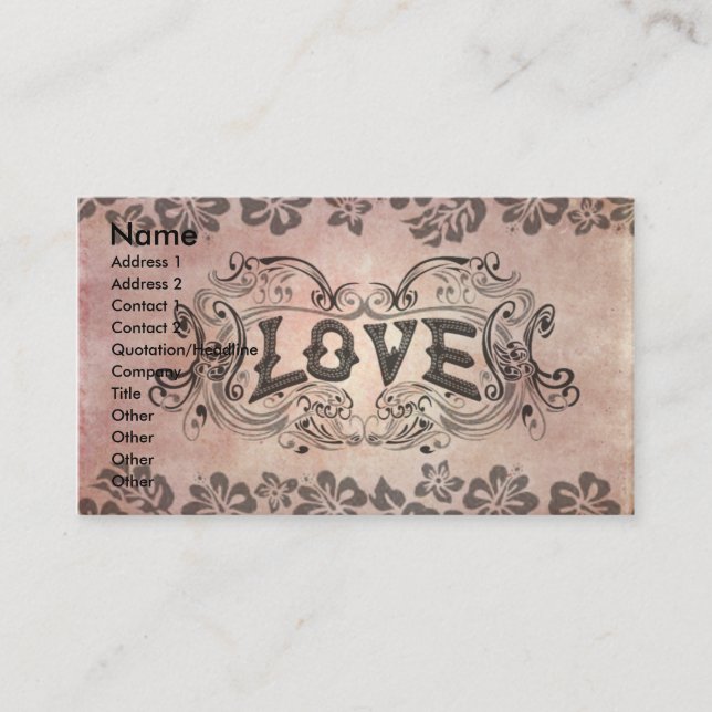 Cartão De Visita Amor (Frente)