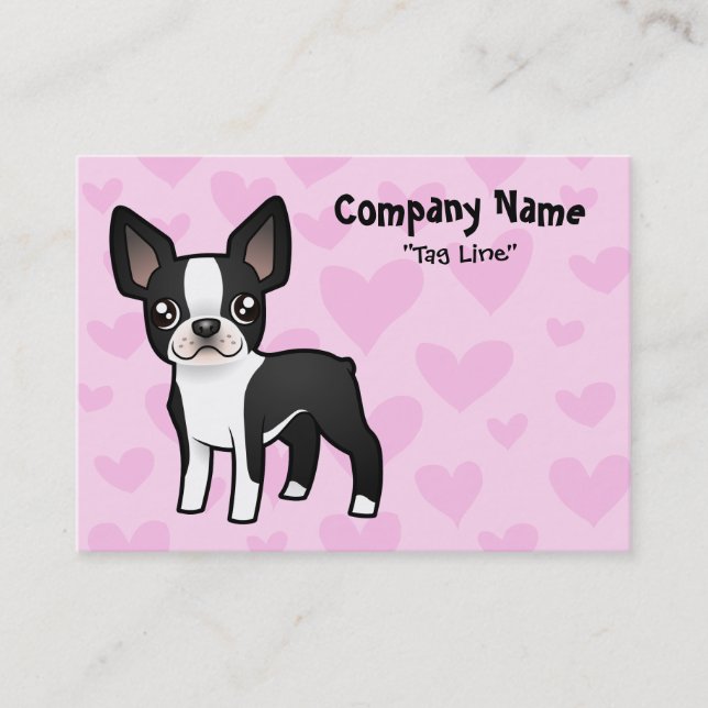 Cartão De Visita Amor de Boston Terrier (Frente)
