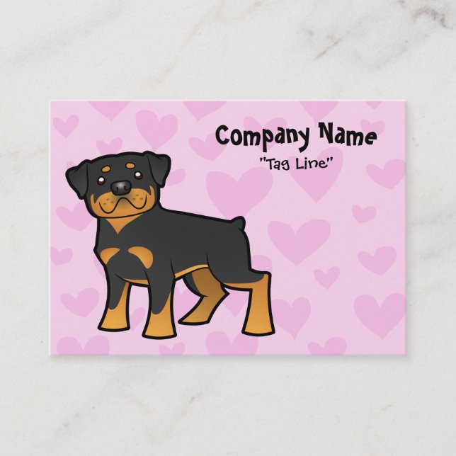 Cartão De Visita Amor de Rottweiler (Frente)