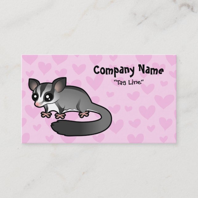 Cartão De Visita Amor de Sugar Glider (Frente)