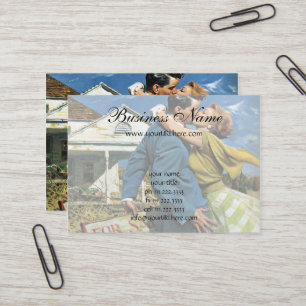 Cartão De Visita Amor e Romance Vintage Recém-casados Compram Prime