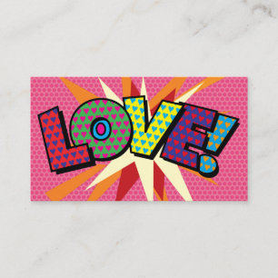 Cartão De Visita AMOR Moderno Tipográfico Rosa Divertido Feminino