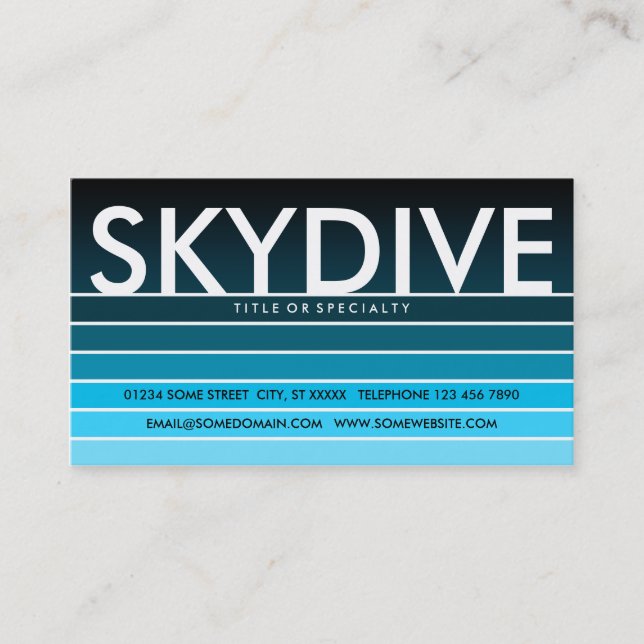 Cartão De Visita Amostra SKYDIVE (Frente)