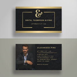 Cartão De Visita Ampersand Modern Black Professional Photo Bus