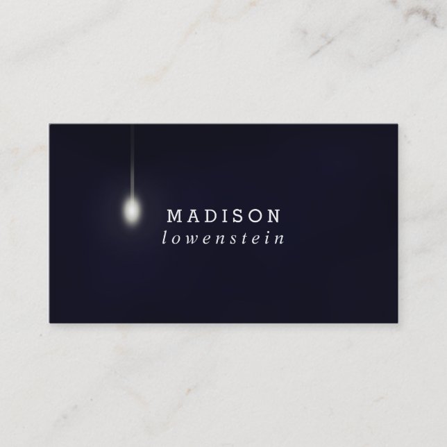 Cartão De Visita Ampola lunática dos azuis marinhos moderna (Frente)