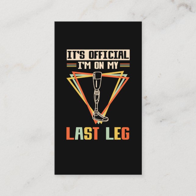 Cartão De Visita Amputeo Da Perna Humor (Frente)