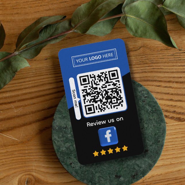 Cartão De Visita Análise de Negócios do Facebook com Código QR (Facebook small business review
)