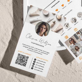 Cartão De Visita Análise do Instagram para Ligar o Código QR Laranj