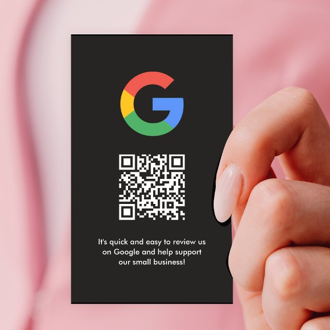 Cartão De Visita Análises do Google | Business Review Link QR Code (Gain Google reviews & grow your business with these editable rating request business cards.)