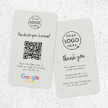 Cartão De Visita Análises do Google | Business Review Us Cinza Códi<br><div class="desc">Uma simples análise personalizada de cinzas para deixar um negócio de códigos QR no google review, agradeça as cartas em um estilo moderno minimalista. O modelo versátil pode ser facilmente atualizado com o logotipo, o gráfico ou a foto da sua empresa, o código QR e o texto personalizado. O logotipo...</div>