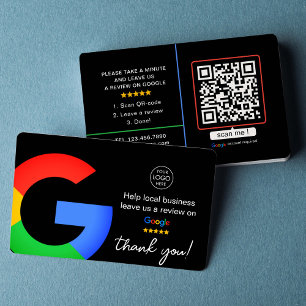 Cartão De Visita Análises do Google Preto Business Review Código