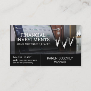 Cartão De Visita Analista de computador  Gráfico de Candlestick