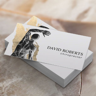 Cartão De Visita Anatomia quiroprática Dourada BrushAVC Chiropracto