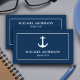 Cartão De Visita Âncora Náutica Azul-Marinho Clássica Simples (Criador carregado)