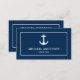 Cartão De Visita Âncora Náutica Azul-Marinho Clássica Simples (Frente/Verso)