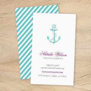 Cartão De Visita Âncora vertical da tangerina
