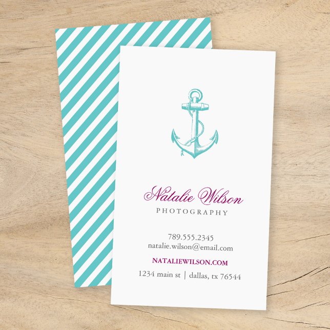 Cartão De Visita Âncora vertical da tangerina (Criador carregado)