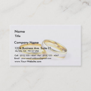 Cartão De Visita Anéis De Casamento De Ouros Em Fundo Branco