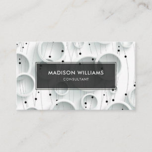 Cartão De Visita Anel Branco e Preto Personalizado Fancy Profission