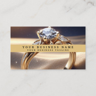 Cartão De Visita Anel de Diamante Joalheiro Ouro Moderno Elegante