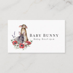 Cartão De Visita Anemone Bunnies Baby Boutique Redes Sociais Empres