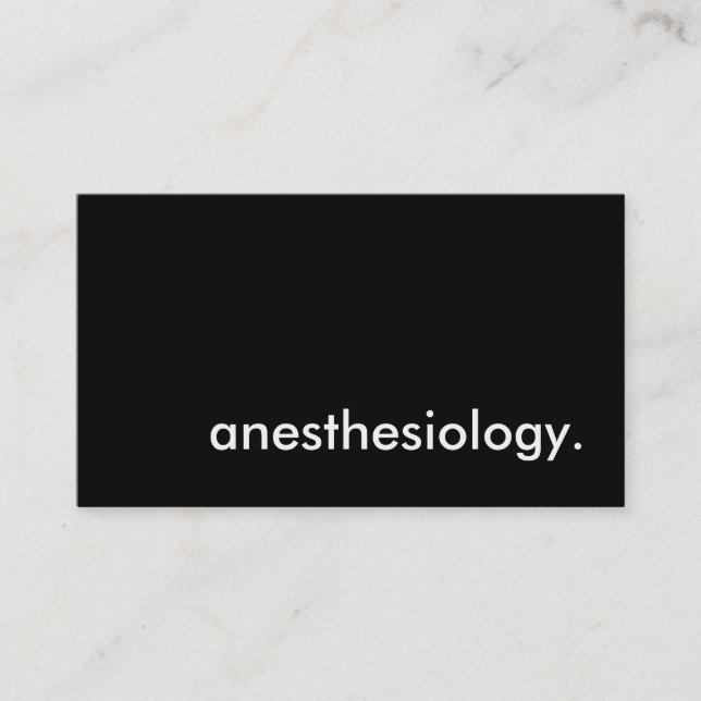 Cartão De Visita anestesiologia. (Frente)